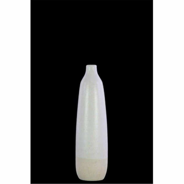 Urban Trends Collection Ceramic Bottle Vase with Narrow Mouth, White 46321